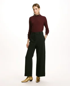 Outlet PANTALON MOKAITE AU POINT MILAN - FORÊT Femme Pantalons