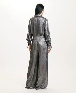 Sale PANTALON PATRICE EN LAMINÉ FLUIDE - Femme Pantalons