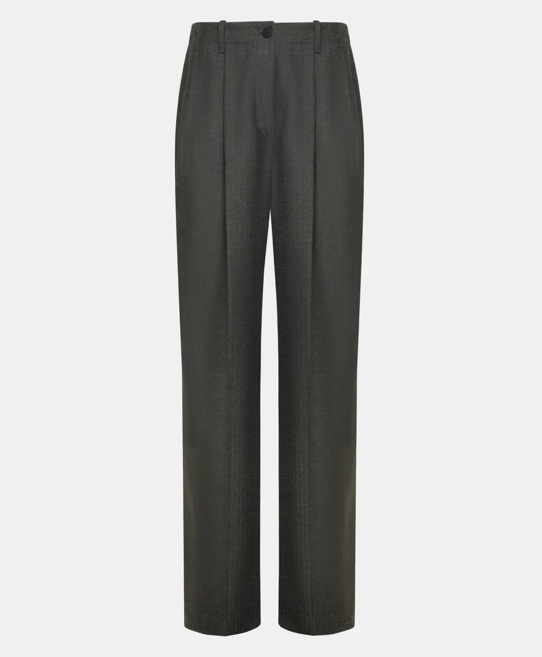 PANTALON SORAI EN CHEVRON VISCOSE LAINE STRETCH - GRIS CHARBON Femme Pantalons