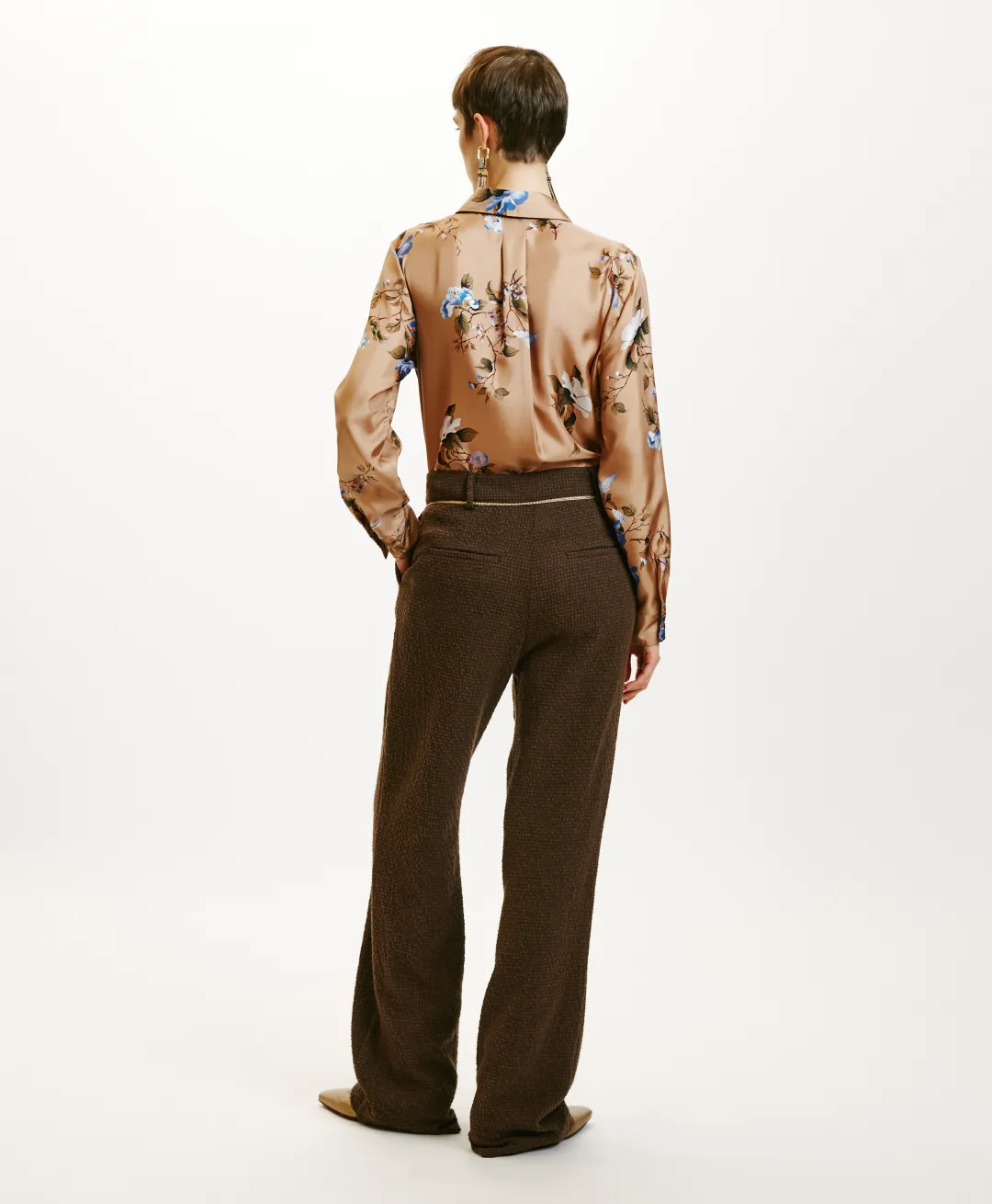 New PANTALON UKIYO EN PIED-DE-POULE SEERSUCKER - CACAO MULTICOLORE Femme Costumes