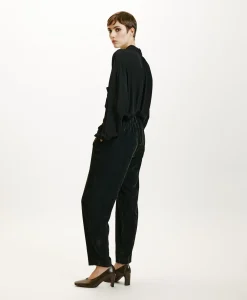 Sale PANTALON VISCHIO EN VELOURS STRETCH BICOLORE - GRIS CHARBON Femme Pantalons