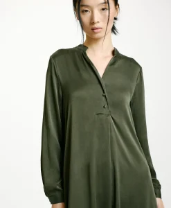 Best ROBE ATENA EN SOIE SANDWASHED UNIE - Femme Robes
