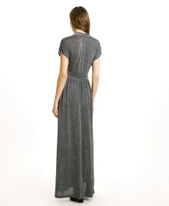 Outlet ROBE COTONARIA EN JERSEY LUREX - GRIS FONCÉ Femme Robes