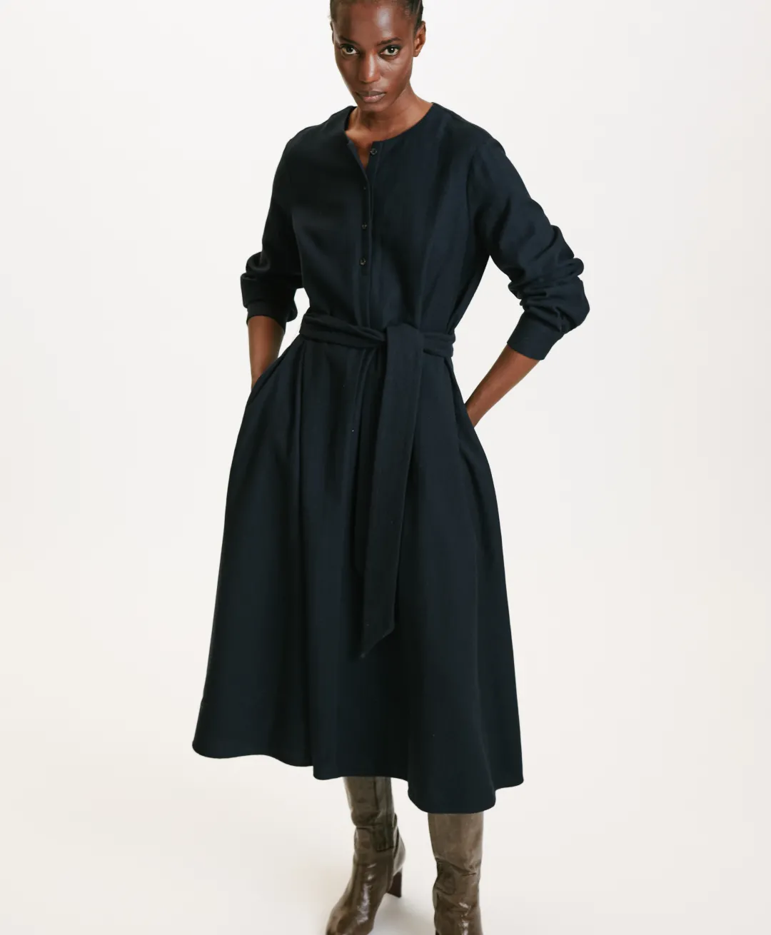 New ROBE IZUMI EN CHEVRON COTON LAINE - Femme Robes