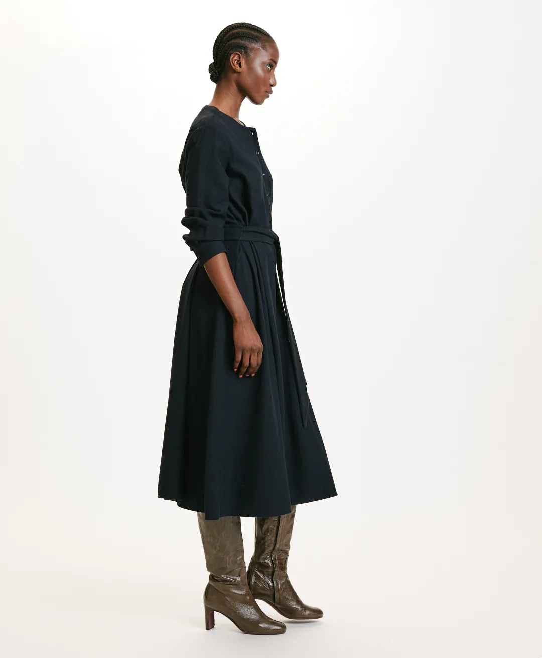 New ROBE IZUMI EN CHEVRON COTON LAINE - Femme Robes