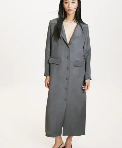 Outlet ROBE KIKU EN MÉLANGE DE SOIE CRÊPE - GRIS LAPIS Femme Robes