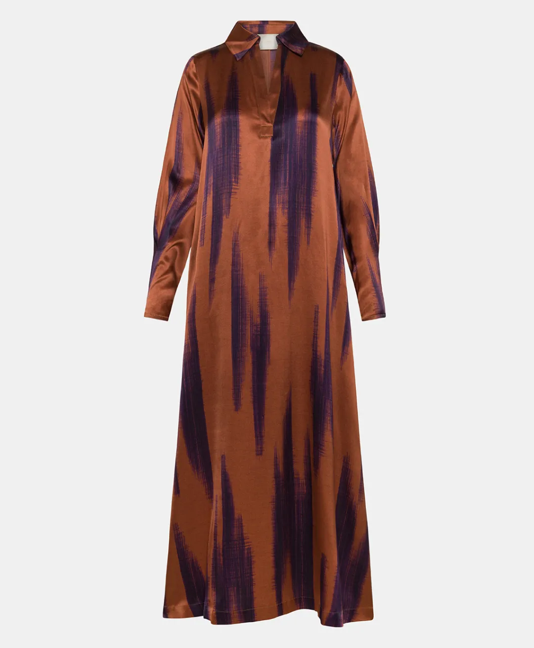 Discount ROBE KIKYO EN SATIN STRETCH IMPRIMÉ - ROUILLE/ENCRE Femme Robes