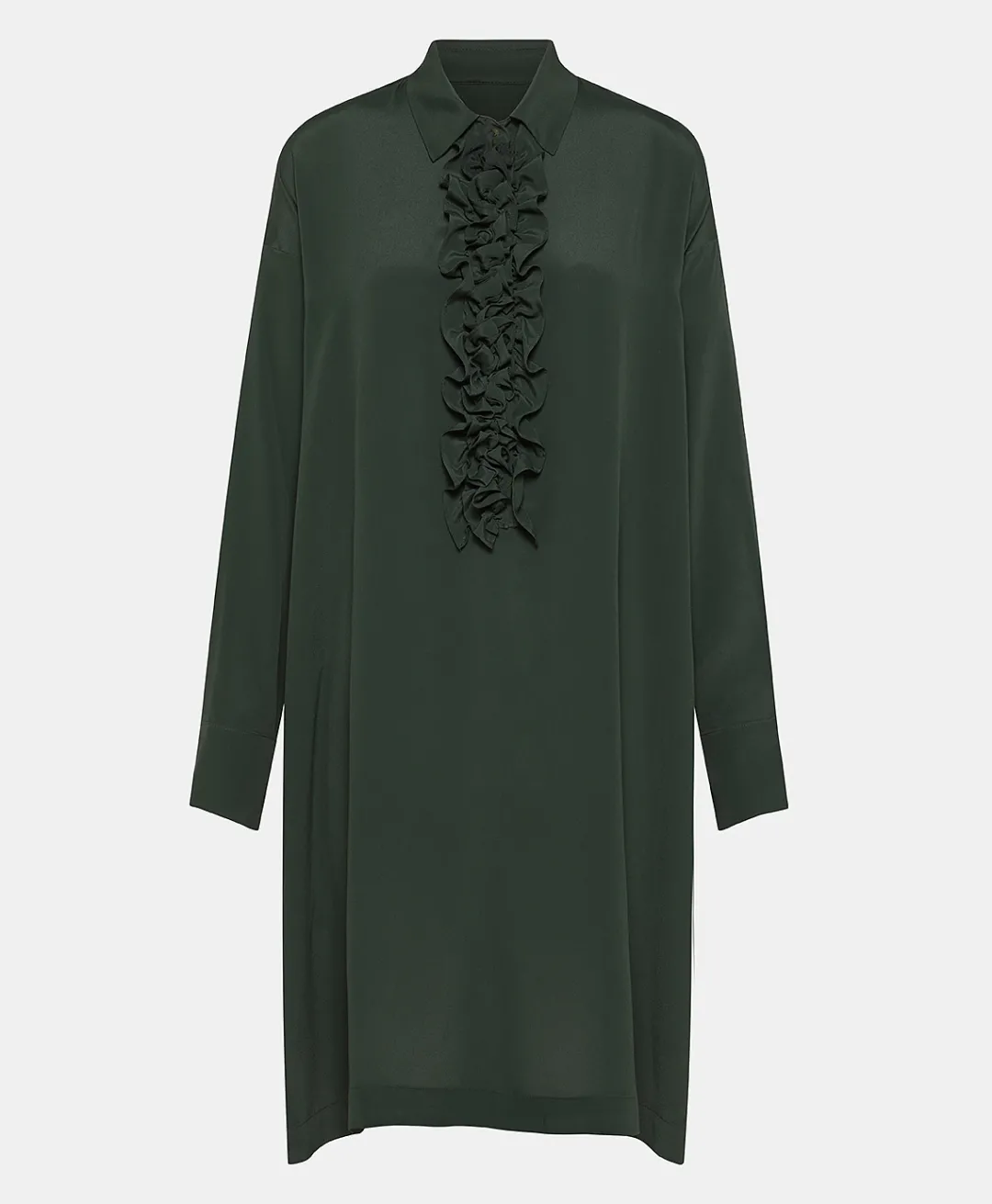 Outlet ROBE KITA EN ACÉTATE DE SOIE UNI - FORÊT Femme Robes