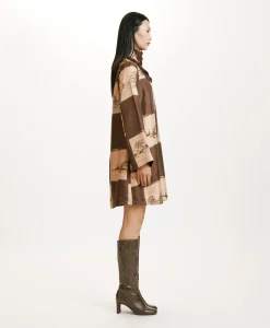 Best ROBE MATCHA EN SERGÉ DE SOIE IMPRIMÉ - MULTICOLORE CACAO Femme Robes