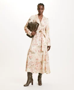 Discount ROBE MIWA EN VISCOSE JACQUARD IMPRIMÉE - MULTICOLORE ROSE Femme Robes