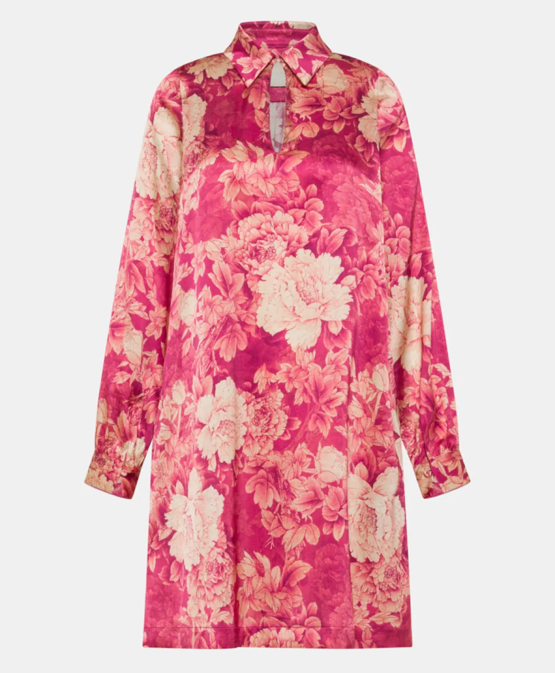 Discount ROBE MIYAGI EN SATIN STRETCH IMPRIMÉ - FUCHSIA/CRÈME Femme Robes
