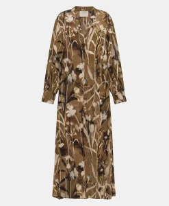 Sale ROBE NAO EN CRÊPE DE CHINE IMPRIMÉ - CACAO/CRÈME Femme Robes