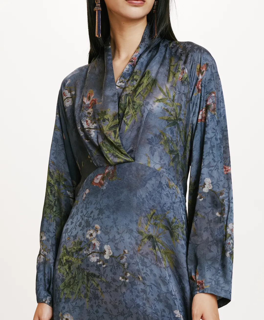 Hot ROBE NAORA EN VISCOSE JACQUARD IMPRIMÉE - MULTICOLORE GRIS POUSSIÉREUX Femme Robes