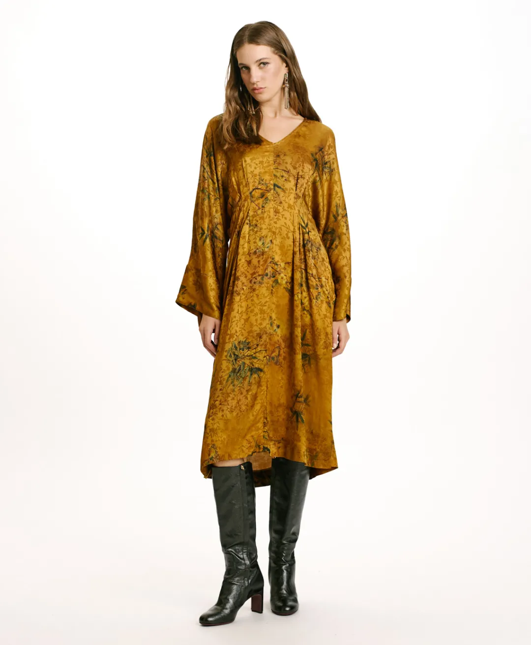 Online ROBE ROMI EN VISCOSE JACQUARD IMPRIMÉE - BRÛLÉ/MULTICOLORE Femme Robes