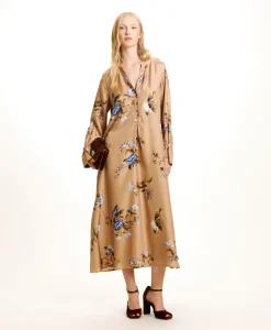 Outlet ROBE YUI EN SERGÉ DE SOIE IMPRIMÉ - Femme Robes