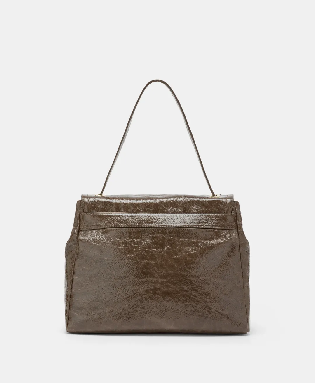 Discount SAC FLORE EN CUIR NAPLAK - BRUN FONCÉ Femme Sacs Et Pochettes