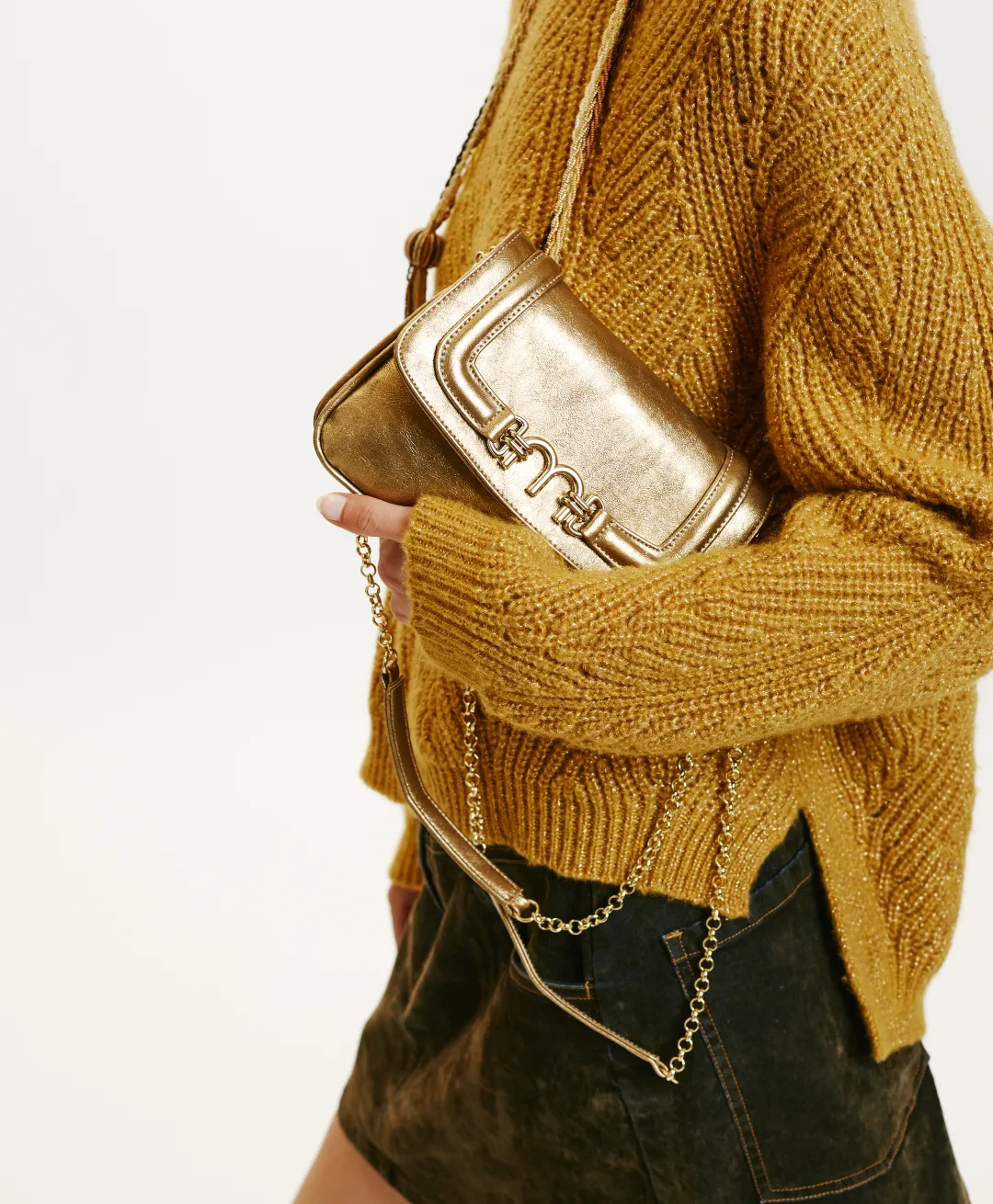 Discount SAC MIMI' FLE EN ÉCO-CUIR LAMINÉ - Femme Sacs Et Pochettes