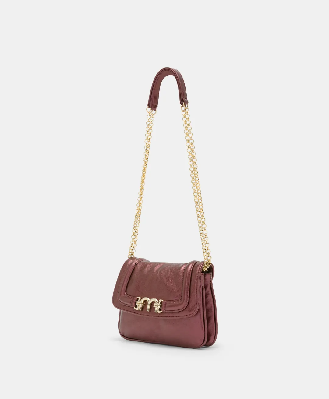 New SAC MIMI' FLORE EN ÉCO-CUIR LAMINÉ - MOÛT DE RAISIN Femme Sacs Et Pochettes