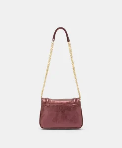 New SAC MIMI' FLORE EN ÉCO-CUIR LAMINÉ - MOÛT DE RAISIN Femme Sacs Et Pochettes