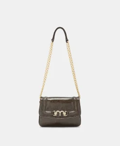 Clearance SAC MIMI' FLORE EN CUIR NAPLAK - BRUN FONCÉ Femme Sacs Et Pochettes