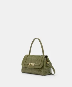 Hot SAC PETIT FLORE EN CUIR NAPLAK - VERT OLIVE Femme Sacs Et Pochettes