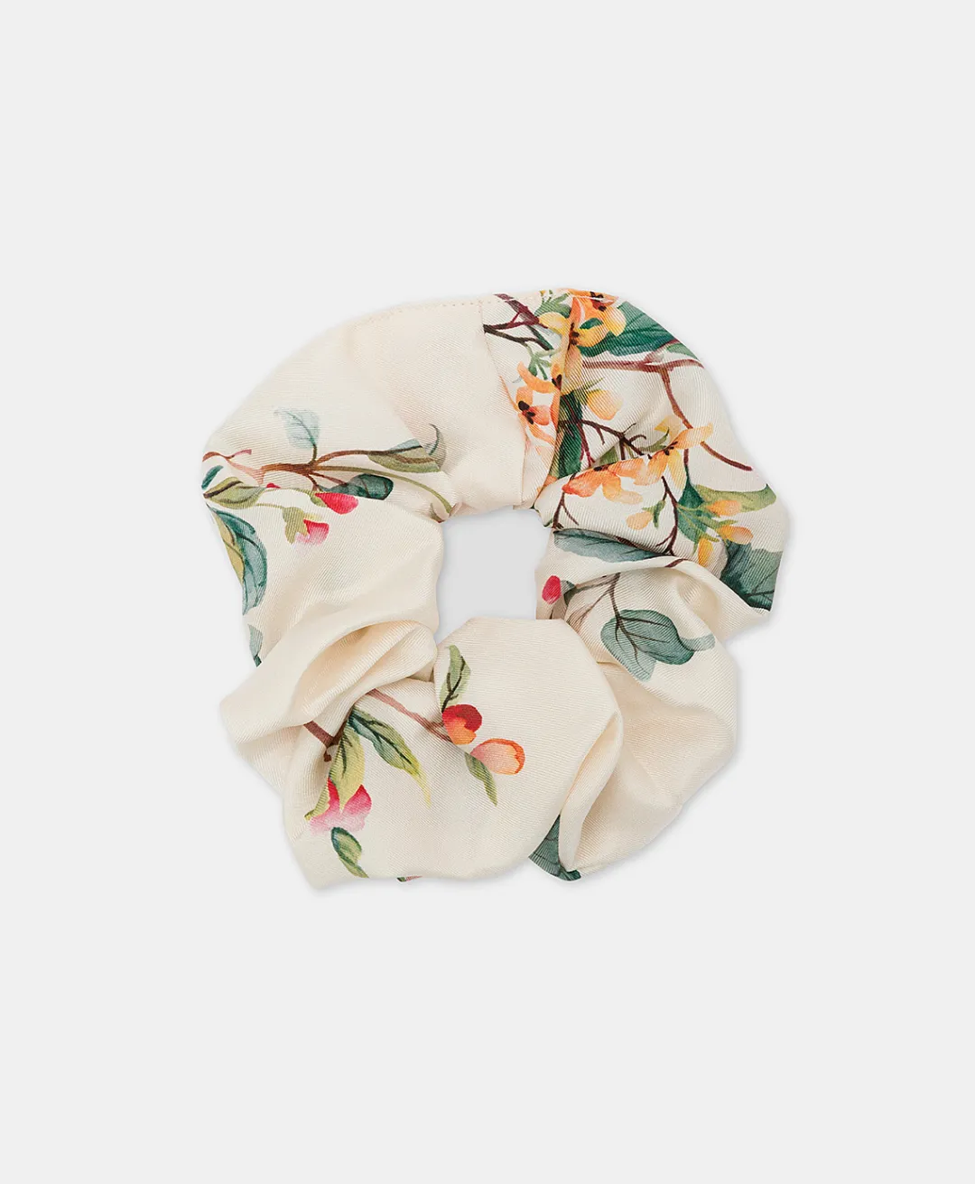 Outlet SCRUNCHIE EN SOIE IMPRIMÉ - CRÈME/ROUGE Femme Accessoires Pour Cheveux