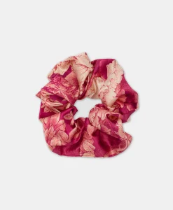 SCRUNCHIE EN SOIE IMPRIMÉ - FUCHSIA/CRÈME Femme Accessoires Pour Cheveux