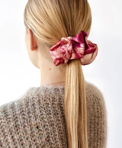 SCRUNCHIE EN SOIE IMPRIMÉ - FUCHSIA/CRÈME Femme Accessoires Pour Cheveux