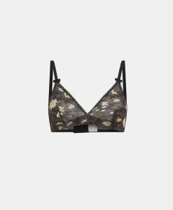 SOUTIEN-GORGE TUTU EN NYLON IMPRIMÉ - NOIR/ROSE POUDRÉ Femme Soutiens-Gorge