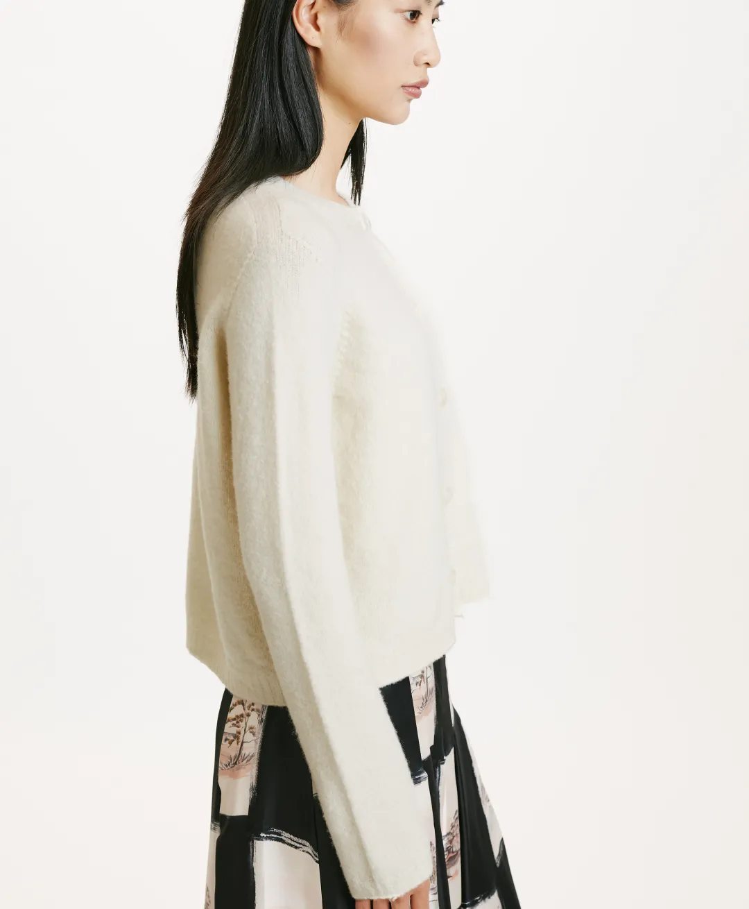 Outlet TRICOT DONBURI EFFET JERSEY UNI - CRÈME Femme Mailles