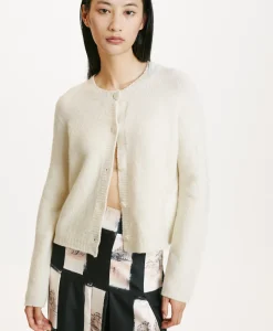 Outlet TRICOT DONBURI EFFET JERSEY UNI - CRÈME Femme Mailles