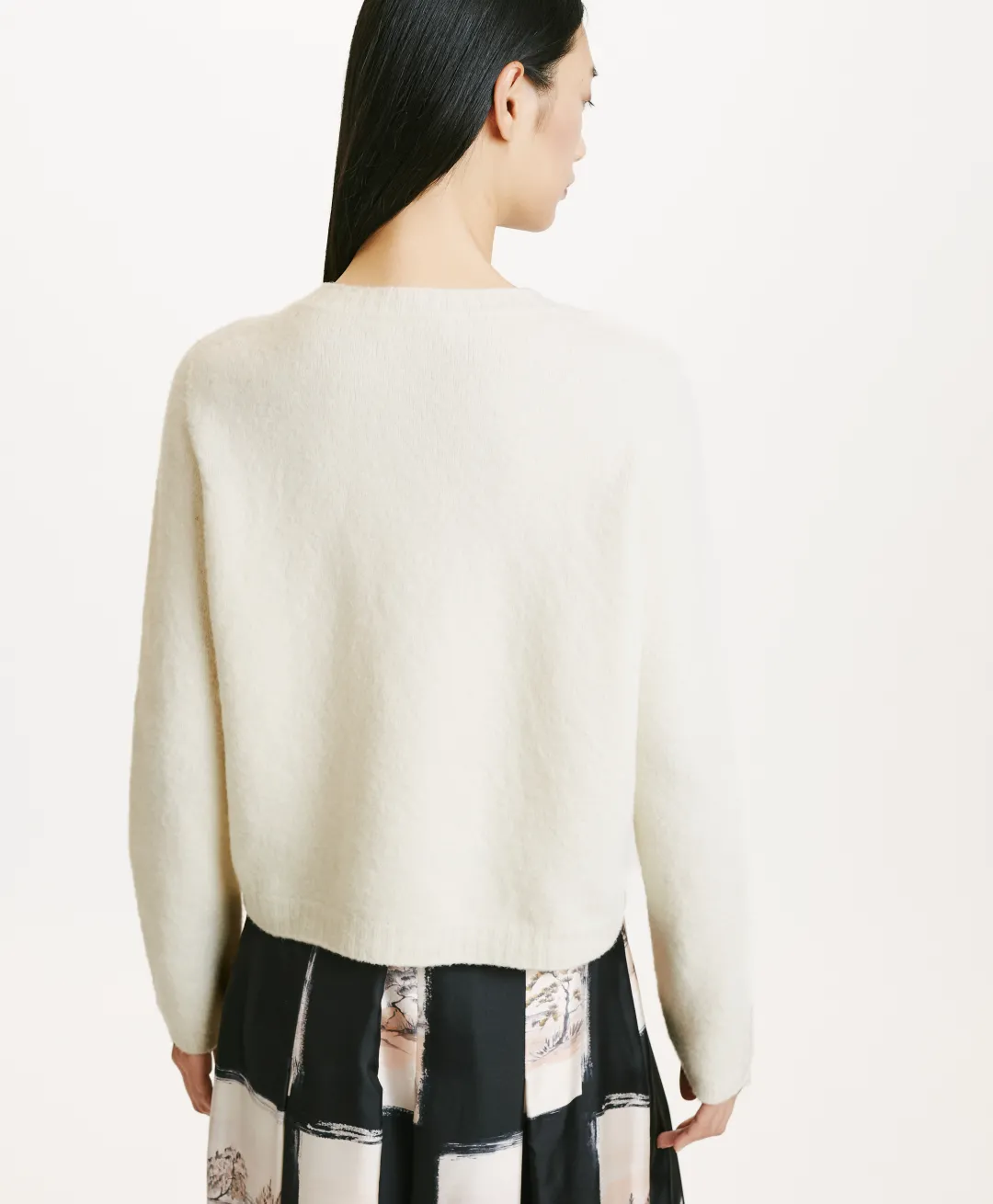 Outlet TRICOT DONBURI EFFET JERSEY UNI - CRÈME Femme Mailles
