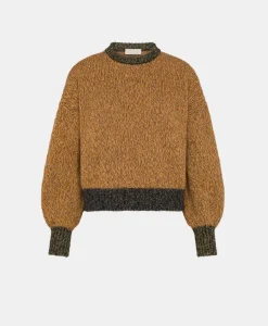 Discount TRICOT HEBI MOULINÉ COLOR BLOCK - MULTICOLORE ORANGE Femme Mailles