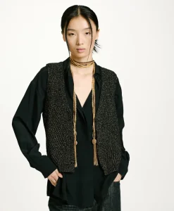 Hot TRICOT HIDARI POINT BRODERIE LUREX - Femme Mailles
