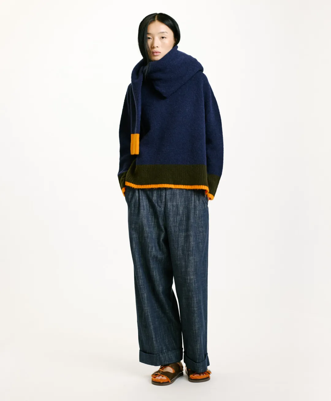 Outlet TRICOT INU EFFET JERSEY COLOR BLOCK - Femme Mailles