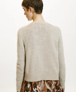 Clearance TRICOT JIRO EN MOHAIR MÉLANGE LUREX - CRÈME Femme Mailles