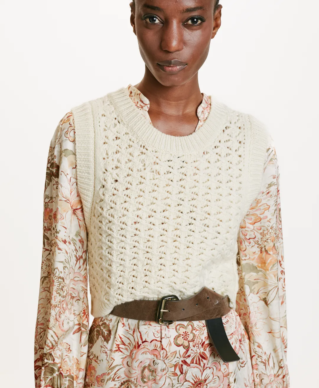 Best TRICOT KITSUNE POINT DENTELLE - CRÈME Femme Mailles
