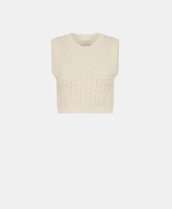 Best TRICOT KITSUNE POINT DENTELLE - CRÈME Femme Mailles