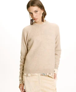 TRICOT KYO EN MOHAIR MÉLANGE LUREX - CRÈME Femme Mailles
