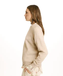 TRICOT KYO EN MOHAIR MÉLANGE LUREX - CRÈME Femme Mailles