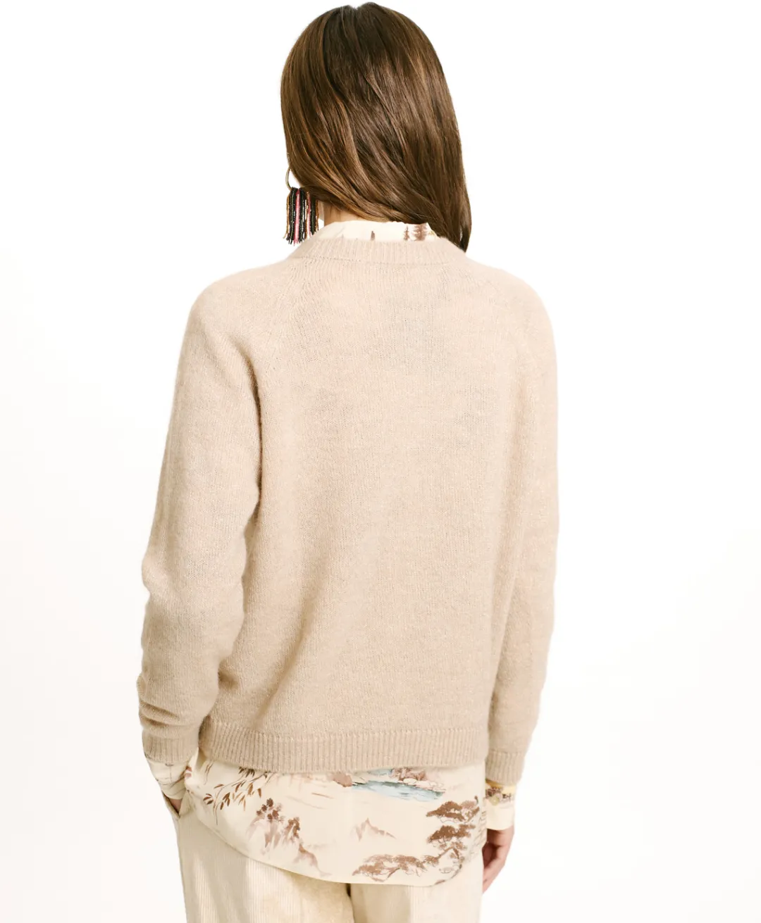 TRICOT KYO EN MOHAIR MÉLANGE LUREX - CRÈME Femme Mailles