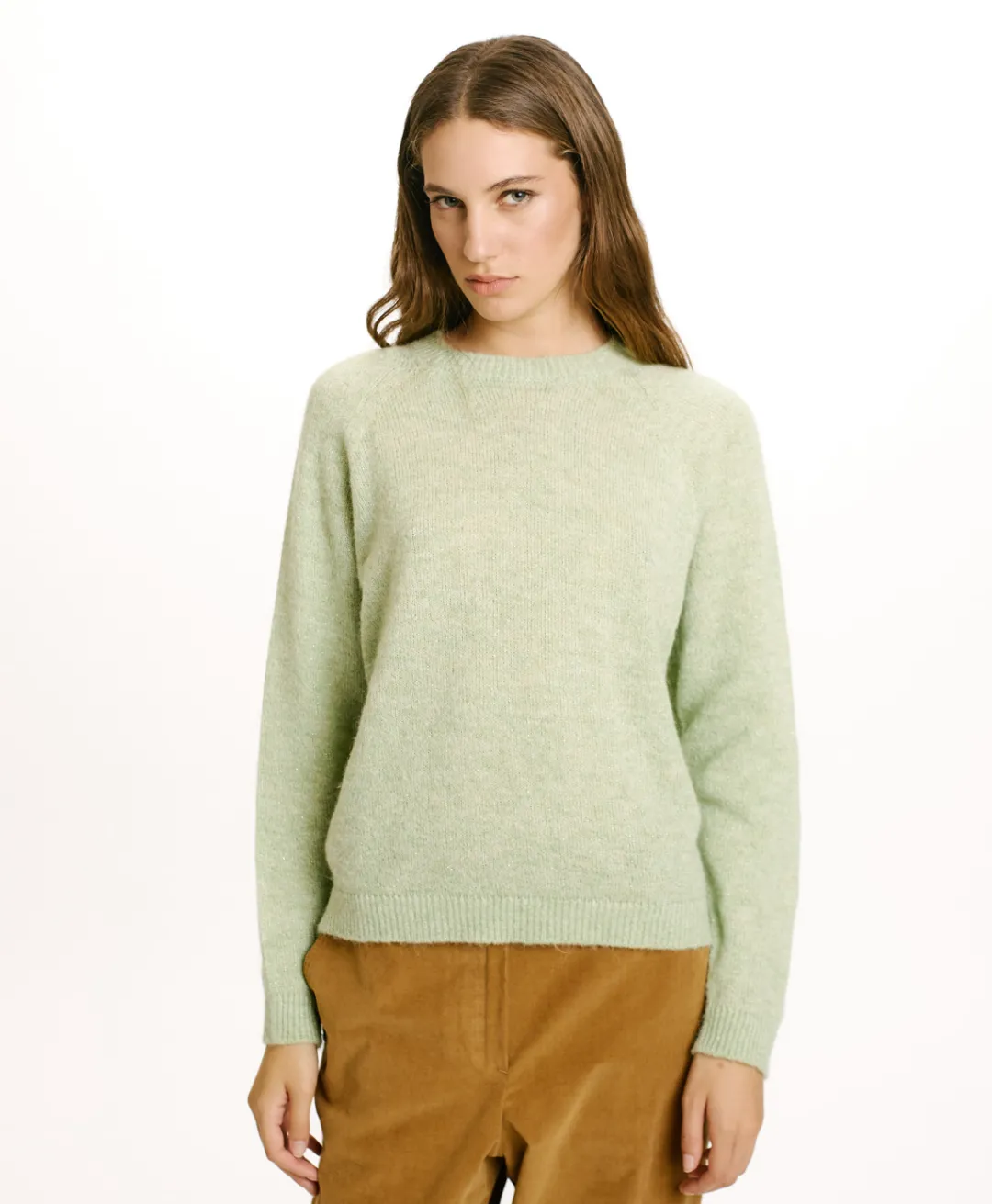 Best TRICOT KYO EN MOHAIR MÉLANGE LUREX - VERT ACIDE Femme Mailles