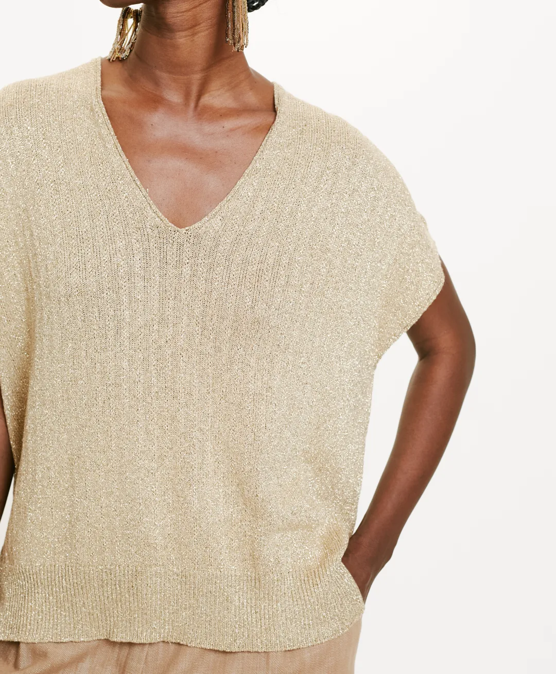 New TRICOT MOE EN LUREX - Femme Mailles