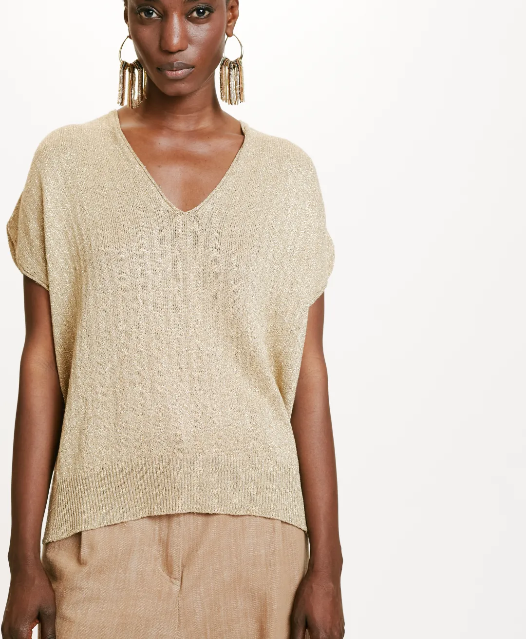 New TRICOT MOE EN LUREX - Femme Mailles