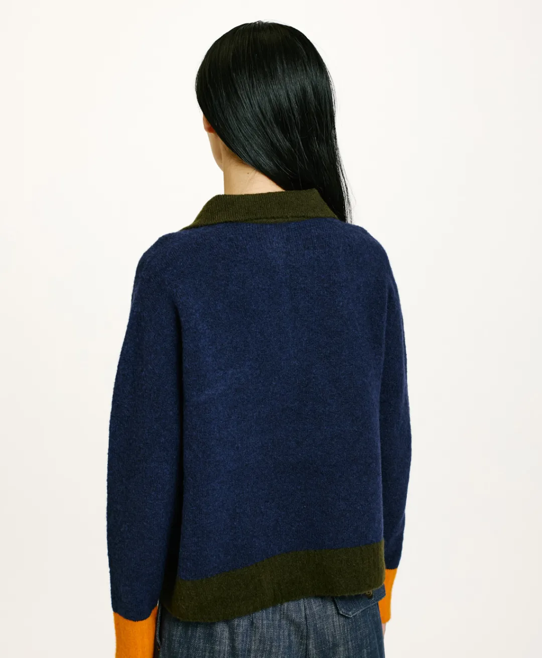 New TRICOT NEBBIOLO EFFET JERSEY COLOR BLOCK - Femme Mailles