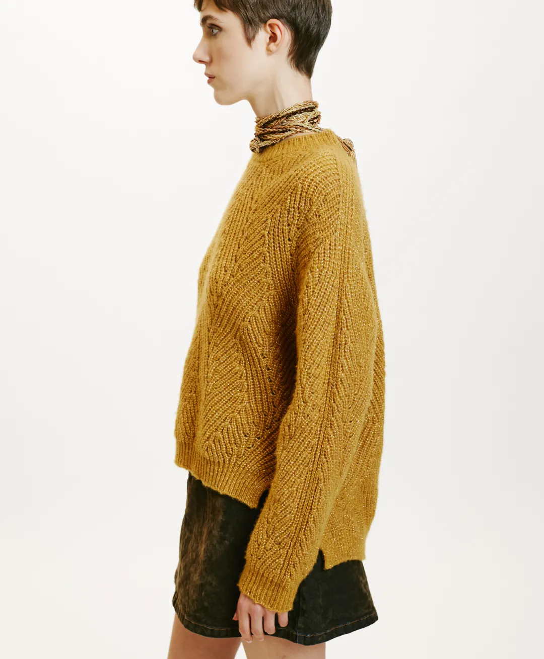 TRICOT OITA POINT BRODERIE LUREX - Femme Mailles