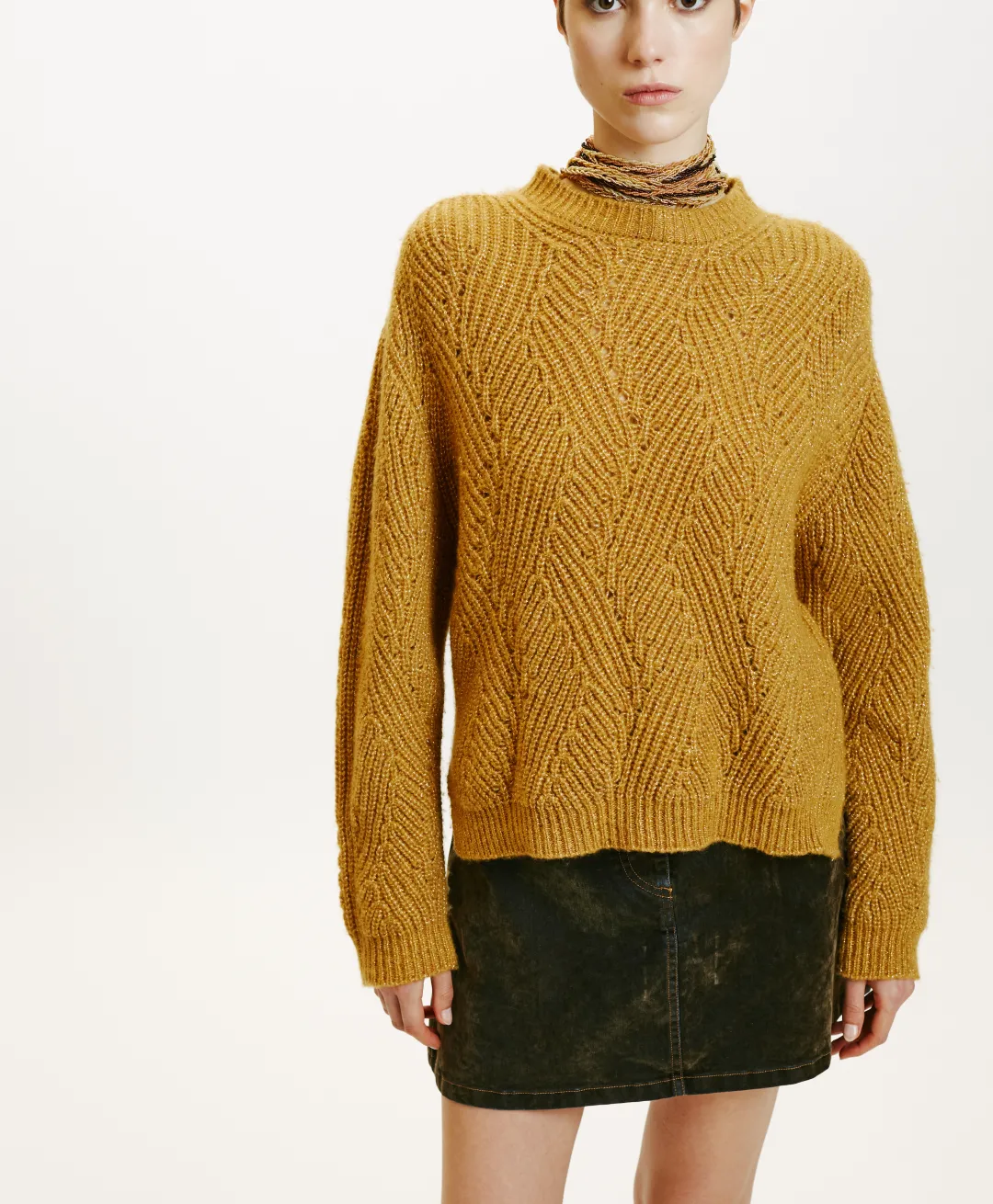 TRICOT OITA POINT BRODERIE LUREX - Femme Mailles