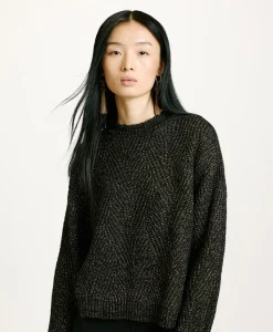 New TRICOT OITA POINT BRODERIE LUREX - Femme Mailles