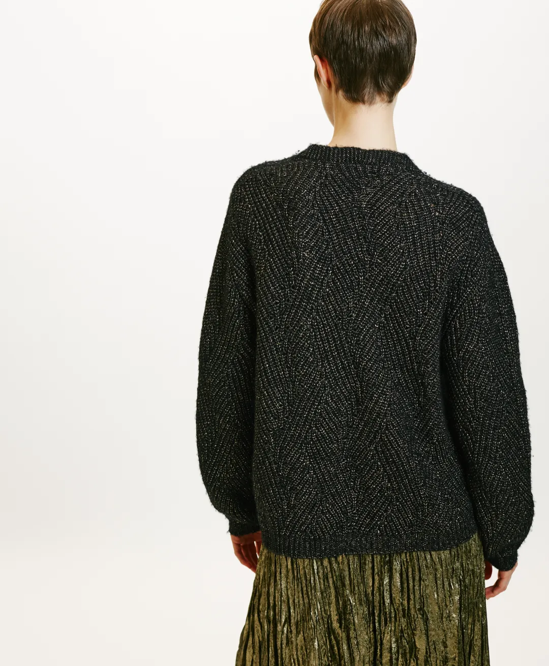 New TRICOT SAIKI POINT BRODERIE LUREX - Femme Mailles