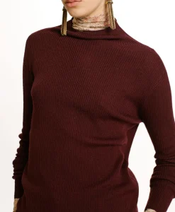Best TRICOT TORA EN LAINE MÉRINOS - MOÛT DE RAISIN Femme Mailles
